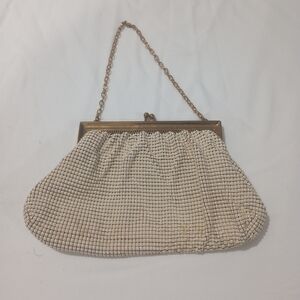 Whiting & Davis Cream Mesh Clutch